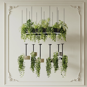 Modern plant chandelier 3d model