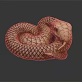 Intricate Coiled Snake Sculpture With Detailed Scales And Realistic Form