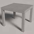 Square Gray Table With Simple Design And Four Straight Legs 3d model