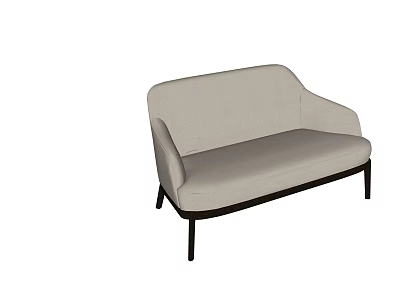 Modern Light Gray Fabric Multi Seater Sofa With Black Slim Legs Design 3d model