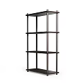Modern Light Wood And Black Multi Tier Storage Shelving Units For Home Use