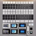 Various Styles Of Switch Panels With Different Designs And Display Screens