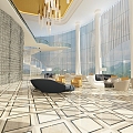 Modern Hall Hotel Lobby 3d model