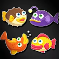 Colorful Cartoon Fish Wall Decor For Home Living Room Decoration