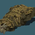 Twisted Vines Covering Rock With Earthy Texture And Mystical Eye Feature
