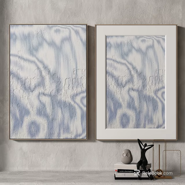 Blue And White Abstract Inflatable Wall Decor For Modern Interior Design 3d model