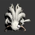 Game Movie Character with Long White Hair White Top Yellow Skirt Black Yellow Coat Headwear