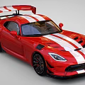Red Sports Car With White Stripes And Rear Spoiler Sporty Design Black Alloy Wheels