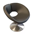 Modern Black Chair With Round Seat Hole And Silver Metal Base