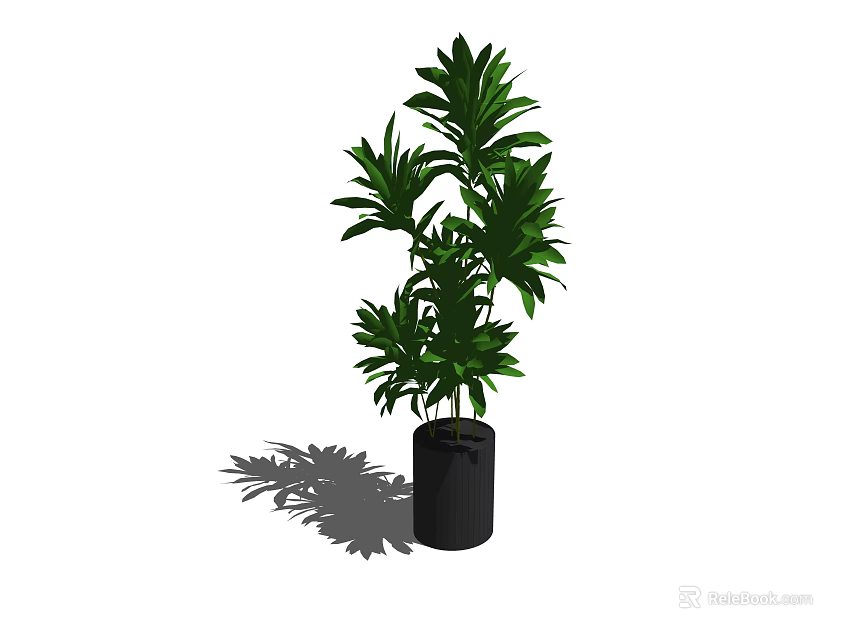 Lush Green Bonsai Potted Plant With Black Pot And Multiple Leaf Layers 3d model 