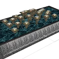 Modern Fountain Installation With Multiple Water Jets Neatly Arranged In Outdoor Landscape Design