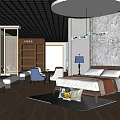 Brand Mattress Store Interior With Display Bed And Modern Furniture
