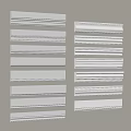 White Line Moldings Arranged Neatly On Gray Background For Decorative