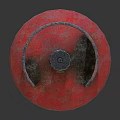 Red Rustic Propane Gas Cylinder With Metal Handle And Worn Surface