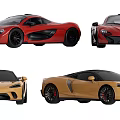 Red And Gold Luxury Sports Cars With Sleek Exterior Design And Modern Styling
