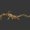Golden Mechanical Scorpion Game Movie Character Featuring Intricate Blue Accents And Armored Exoskeleton