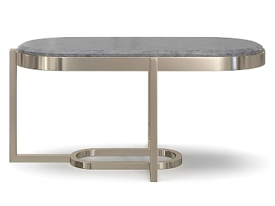 Stylish Round Coffee Table With Gray Tabletop And Sleek Metal Frame Design 3d model