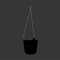 Black Hanging Bucket With Chain For Household Use And Decoration