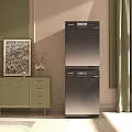 Changhong Stacked Washing Machines In Modern Home Interior With Green Cabinet And Decor