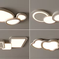 Modern Minimalist Ceiling Lights With Cloud Square And Round Shaped Designs For Home 3d model