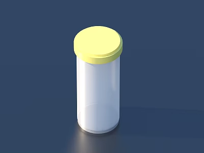 Transparent Plastic Storage Container With Yellow Lid For Home Organization 3d model