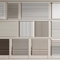 Various Window Blinds Styles With Different Colors And Textures For Interior Design 3d model