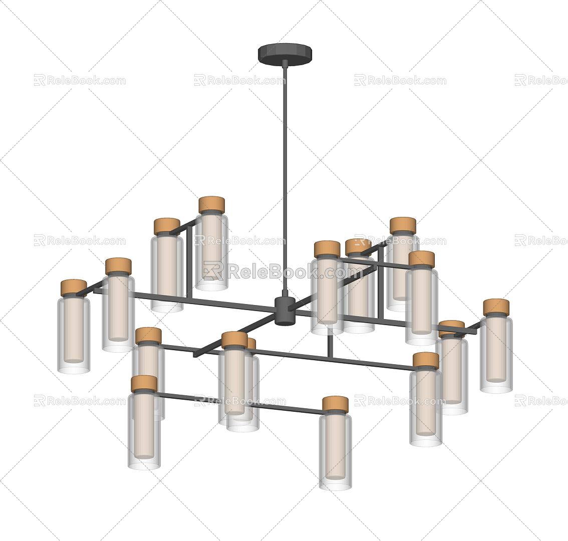 Modern Chandelier Decorative Chandelier Glass Chandelier Chandelier Combination 3d model