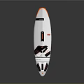 White Surfboard Recreation Equipment With Orange Edge And Non slip Water Sports Design