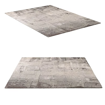 Modern Square Rug With Gray Textured Pattern For Living Room Decor 3d model