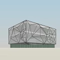 Modern Geometric Museum Building With Steel Frame Glass Facade And Unique Structure