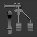 Car Brake And Accelerator Pedal Assembly Featuring Metal Mechanical Structure And Spring Linkage 3d model