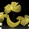 Yellow Flower Shaped Lights With Crescent Moon And Stars Photo Check-in Spot
