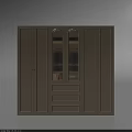 Elegant Beige Wardrobe Interior With Glass Doors Drawers And Modern Minimalist Design