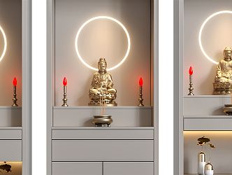 modern buddha cabinet buddha shrine 3d model