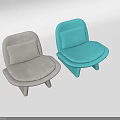 Turquoise Upholstered Modern Accent Chair With Comfortable Cushion And Unique Legs
