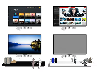 Elegant Smart TV Display With High Definition Streaming Scenic Images And Modern Design 3d model