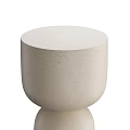 Beige Stone Dining Table With Modern Stacked Cylindrical Base And Subtle Textured Surface 3d model