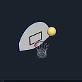 Outdoor Basketball Sports Equipment With Hoop Net And Yellow Ball