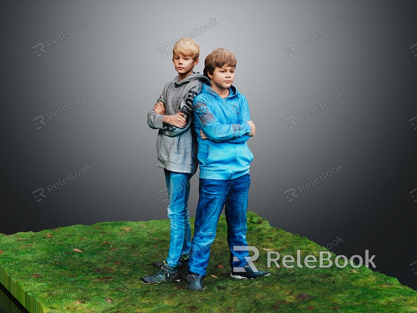 Modern Double Brother Boy Man model