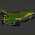 3D Rendered Green And Yellow Propeller Driven Vehicle With Dual Propellers And Cockpit
