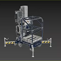 Industrial Mobile Elevating Work Platform With Safety Guardrails Control Panel And Wheels 3d model