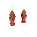 Two Red Fire Hydrants Essential Public Safety Facilities For Urban Areas