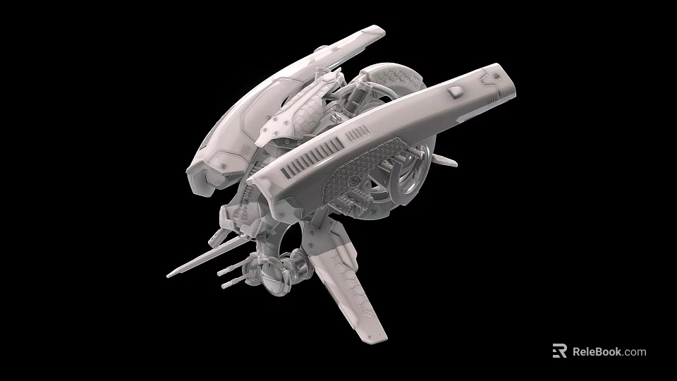 Detailed Grey 3D Fighter Jet Model With Complex Structure Weapon Systems And Design Components 3d model 