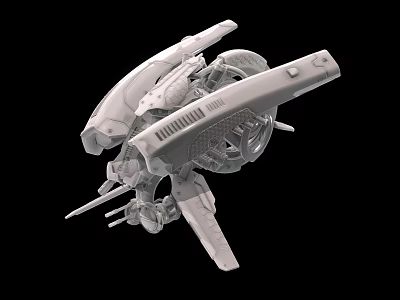 Detailed Grey 3D Fighter Jet Model With Complex Structure Weapon Systems And Design Components 3d model