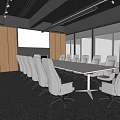 modern aisle company office aisle art array modeling wall art matrix modeling wall office hall 3d model