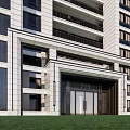 Landscaped Garden At Modern Residential Entrance With Grass Lawn And Greenery