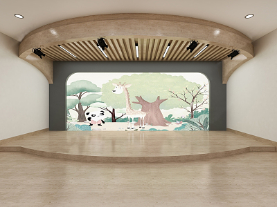 Modern Kindergarten Performance Activity Room model