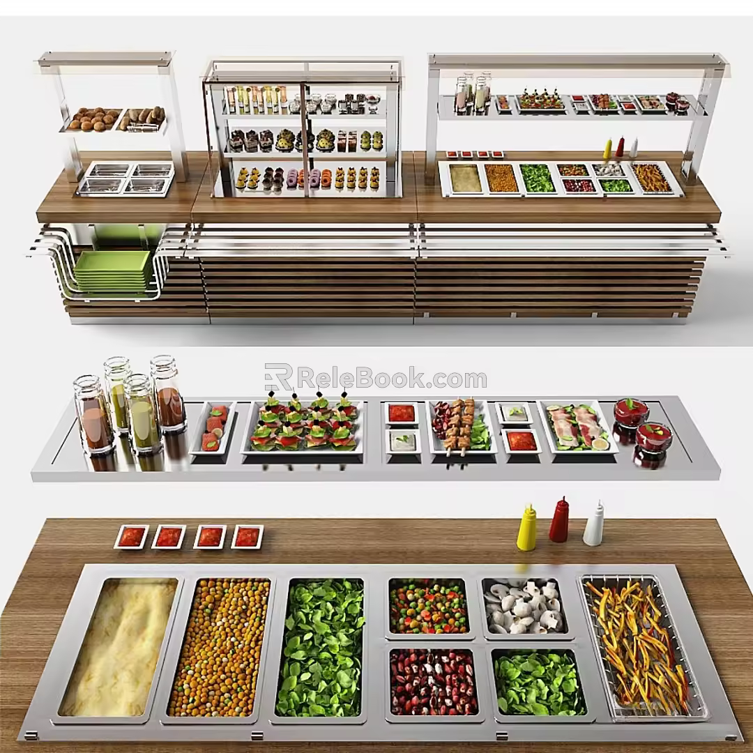 Modern display stand food distribution line 3d model