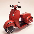 Red Vintage Scooter with Classic Design Chrome Accents and Sleek Body