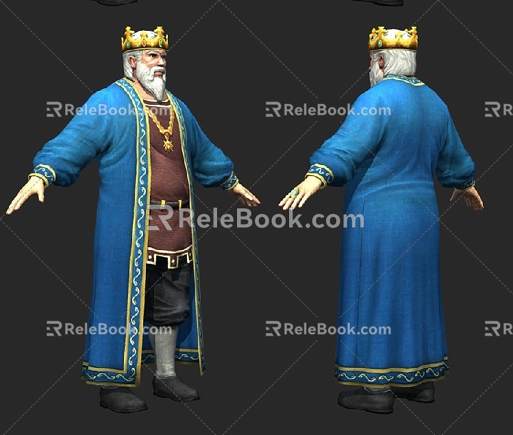 Four European Medieval Kings Bishop Emperor Emperor 3d model